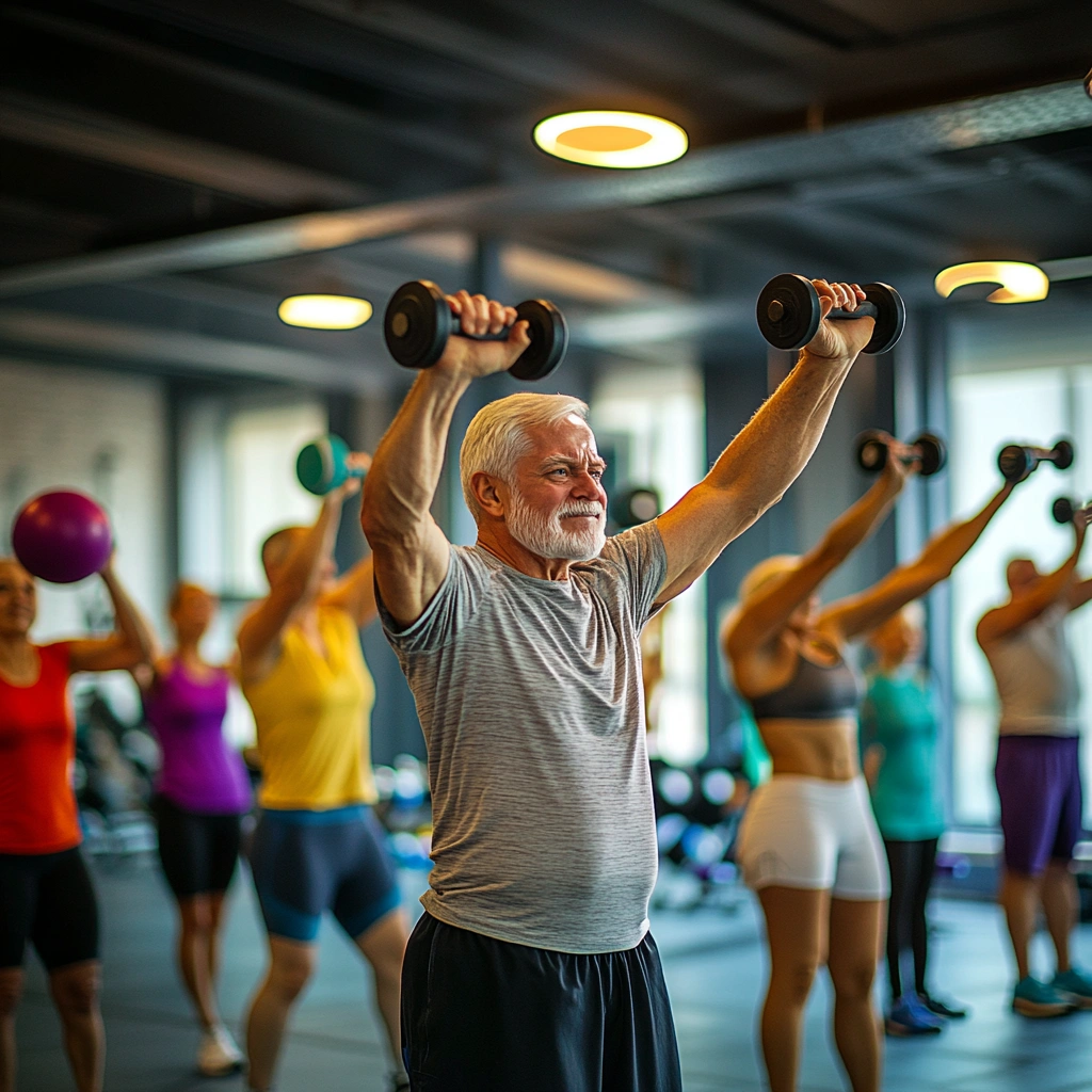 Група пенсіонерів на тренуванні