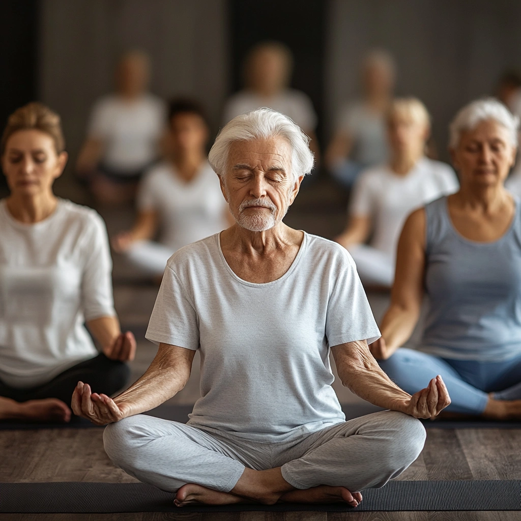 Пенсіонери практикують йогу